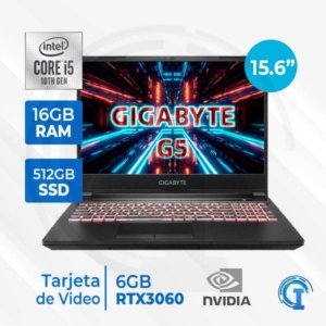 Notebook Gigabyte G5 KC. 15.6" FHD. Core i5-10500H. 16GB DDR4